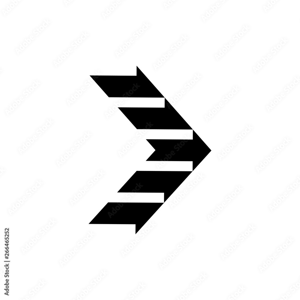 right arrow fast geometric logo vector