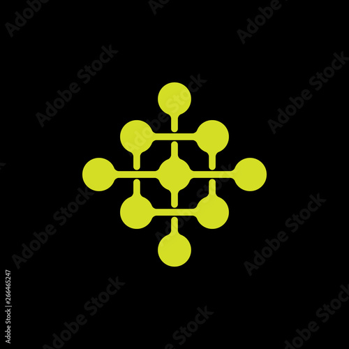 abstract plus medical linked dots network overlapping logo vector