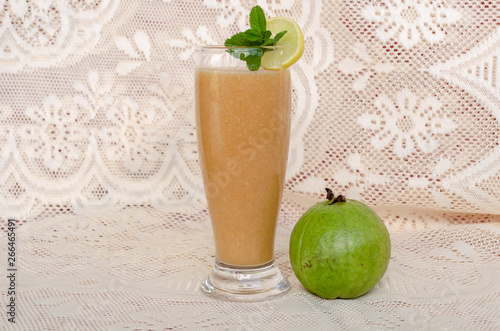 Garnished Glass Of Guava Juice photo