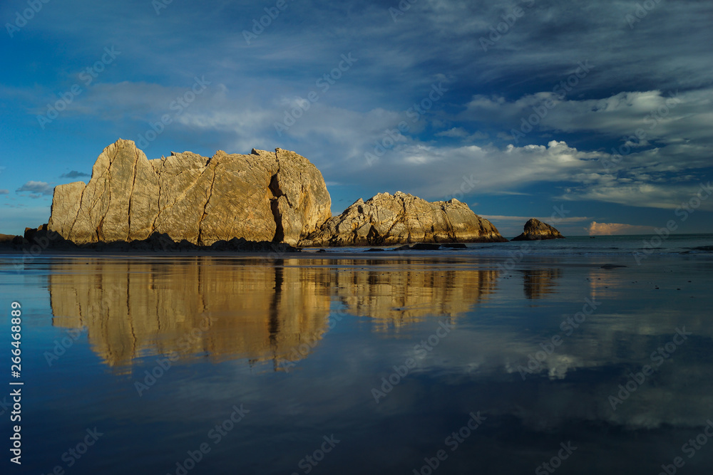 beautiful cliffs by the sea, santander, spain