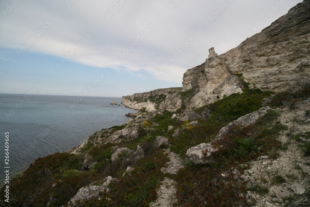 Rocky shores of the Dzhangul, Crimea, Russia. Rocky shores of the Dzhangul, Crimea, Russia.