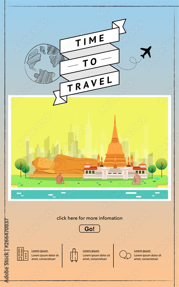 attraction landmarks in Thailand  website template.