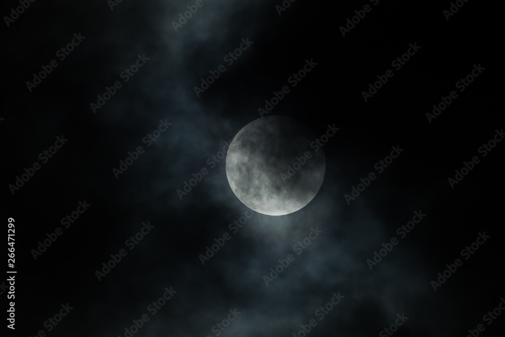 Full moon and night sky	