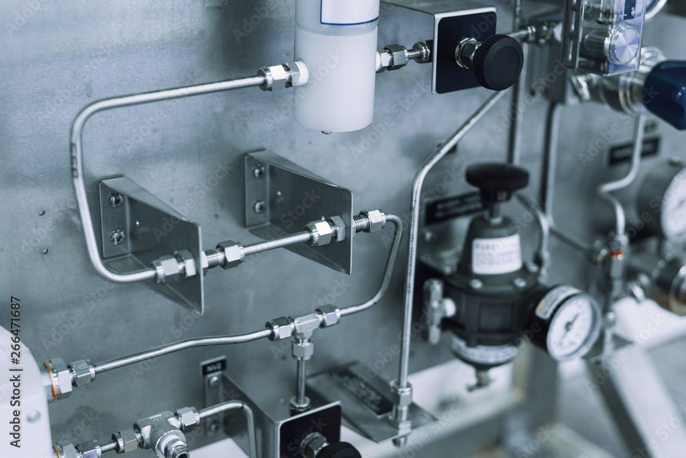 The system of thin piping, sensors and various regulators. Gas equipment control system The system of thin piping, sensors and various regulators. Gas equipment control system