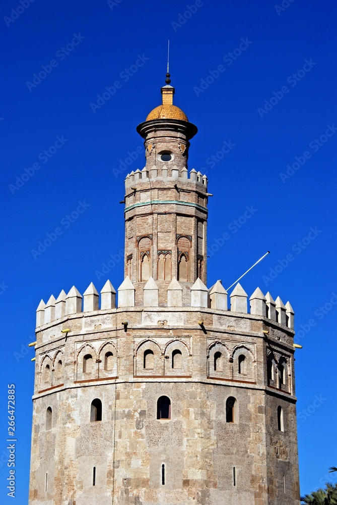 Golden tower (Torre del Oro), Seville, Spain.