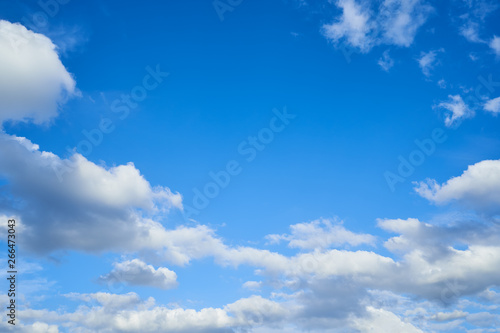 wide angle beautiful  white clouds and blue sky