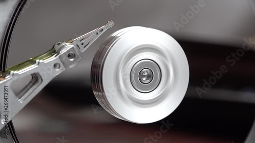 Wallpaper Mural Close-up of an operating computer harddisk reading and writing data Torontodigital.ca