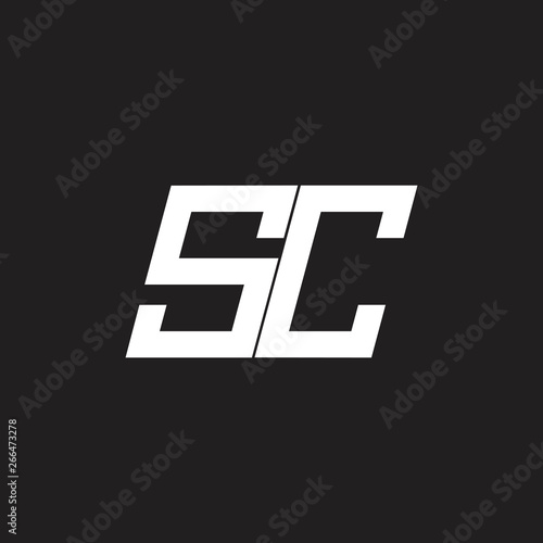 letter sc geometric line simple logo vector