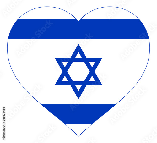flag in heart vector illustration sign. Flag in the shape of Heart with contrasting contour, symbol of love for his country or valentine day, patriotism.