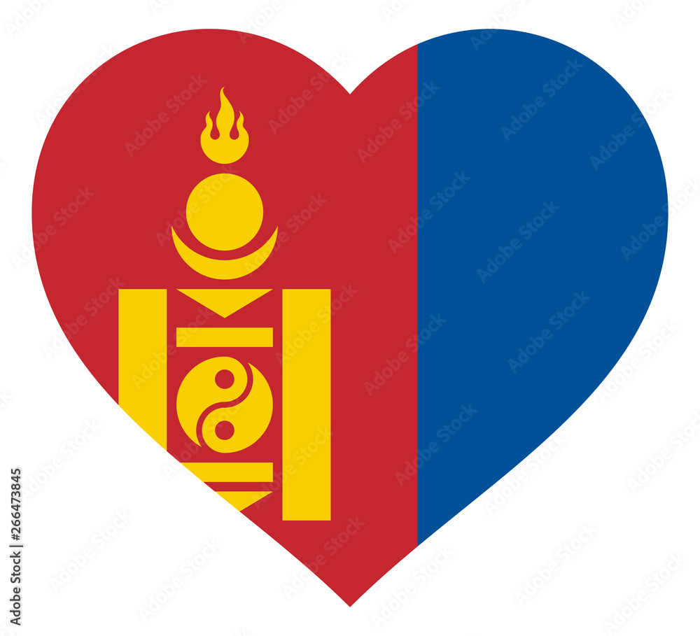 Obraz premium flag in heart vector illustration sign. Flag in the shape of Heart with contrasting contour, symbol of love for his country or valentine day, patriotism.
