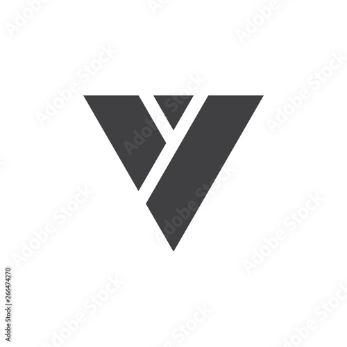 letter v simple geometric triangle logo vector