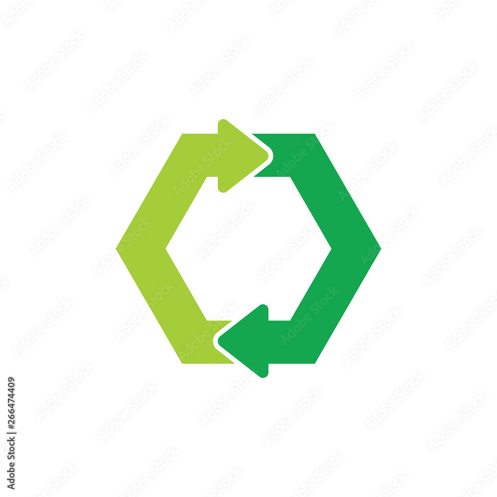simple rotation arrows hexagonal symbol vector simple rotation arrows hexagonal symbol vector