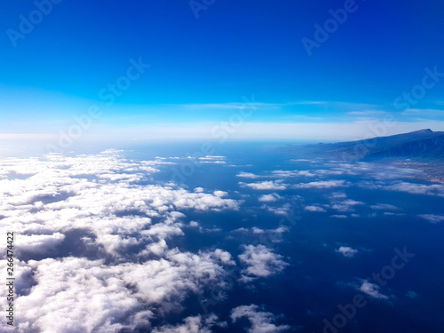 Background of Clouds of Sky seen from an airplane in height of cruise