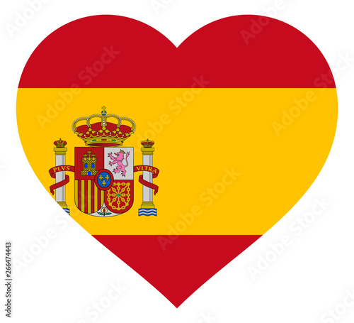 Wallpaper Mural flag in heart vector illustration sign. Flag in the shape of Heart with contrasting contour, symbol of love for his country or valentine day, patriotism. Torontodigital.ca