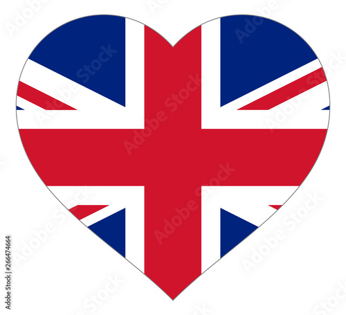 flag in heart vector illustration sign. Flag in the shape of Heart with contrasting contour, symbol of love for his country or valentine day, patriotism.