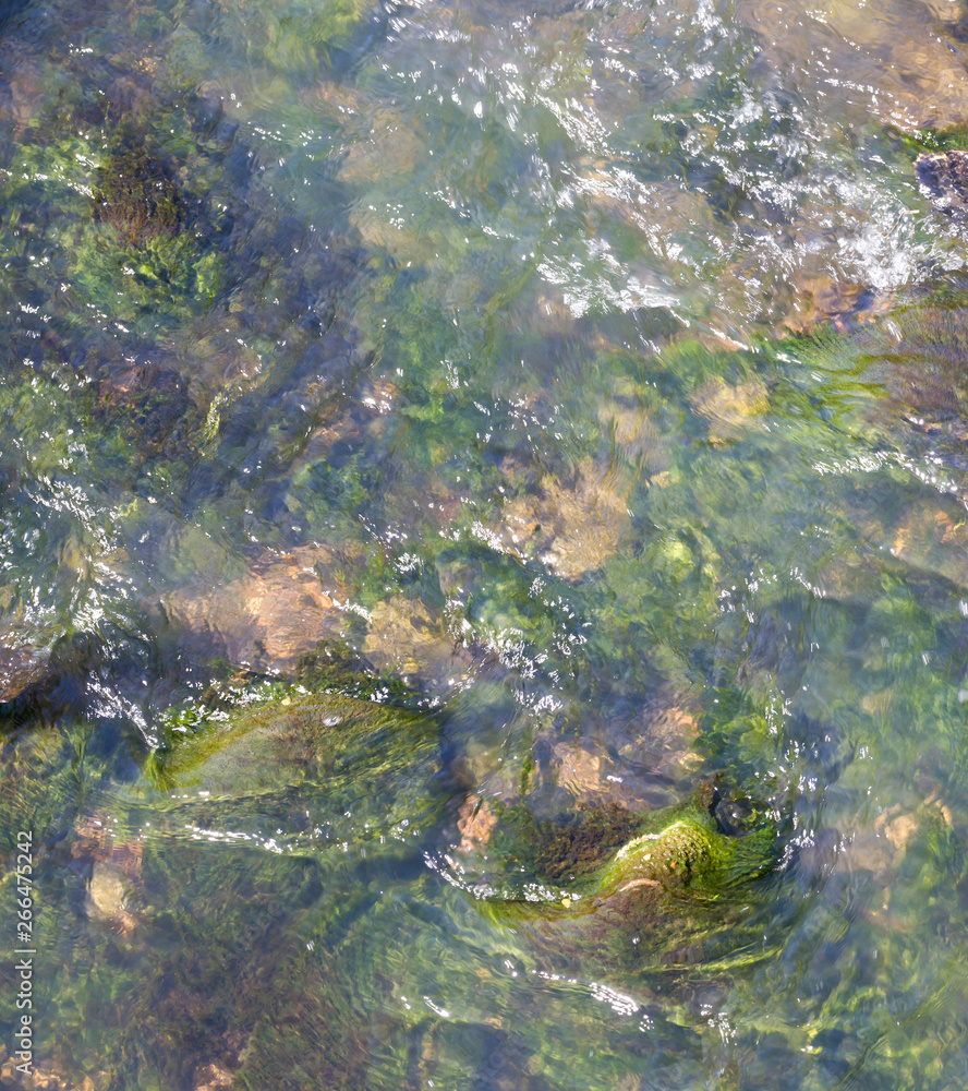 Stones under water