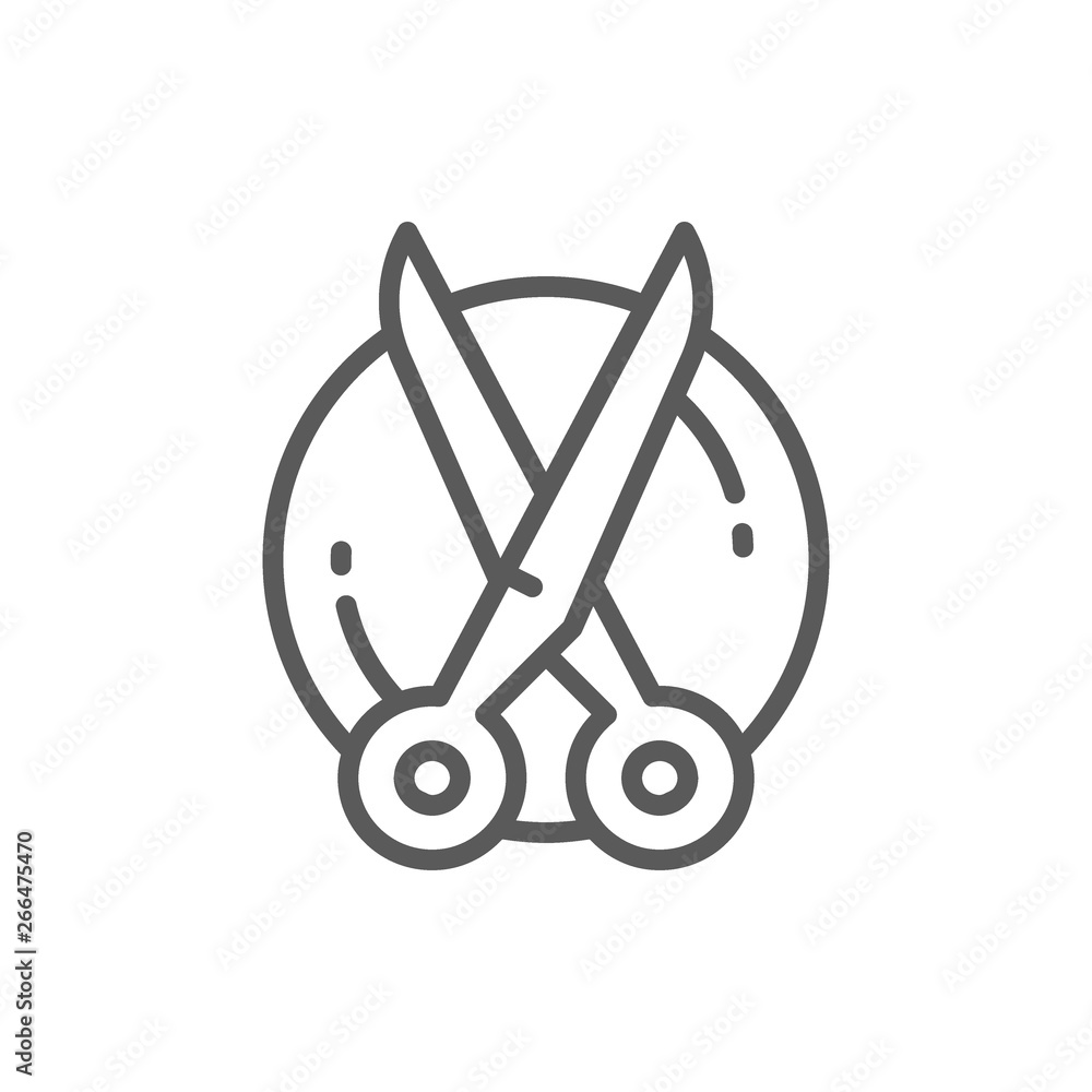 Grooming tools, scissors line icon. Grooming tools, scissors line icon.