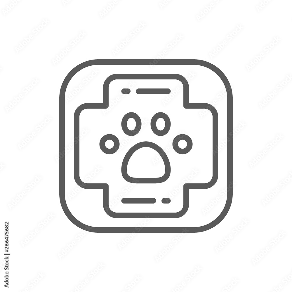 First aid kit for animals line icon. First aid kit for animals line icon.
