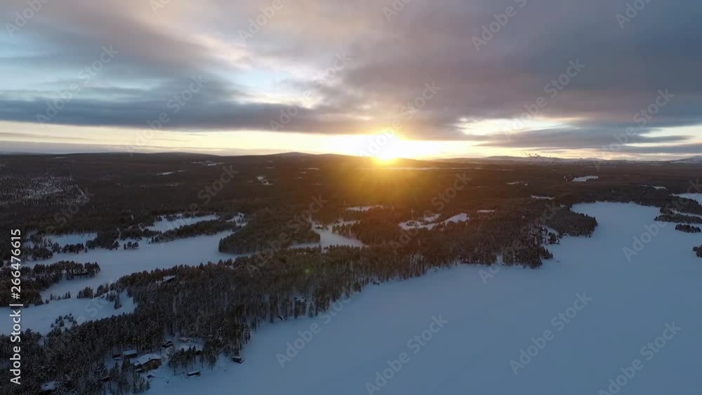 Fling at the sunset in right to the left in Lapland. Fling at the sunset in right to the left in Lapland.