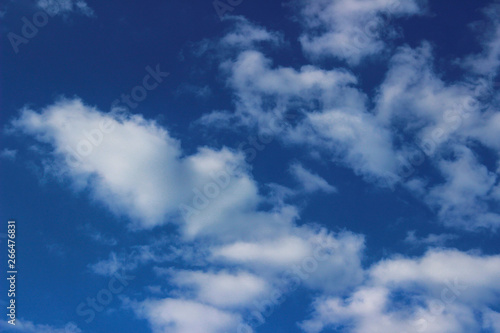 White Clouds Over Blue Sky Background. Nature  Landscape Concept. Beautiful Nature Background.