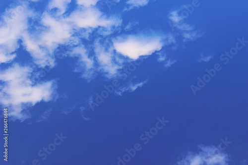 White Clouds Over Blue Sky Background. Nature, Landscape Concept. Beautiful Nature Background.