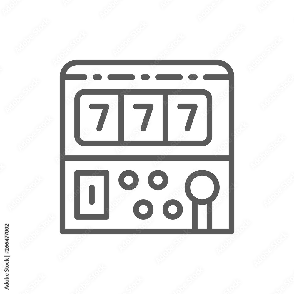 Slot machine game line icon. Slot machine game line icon.