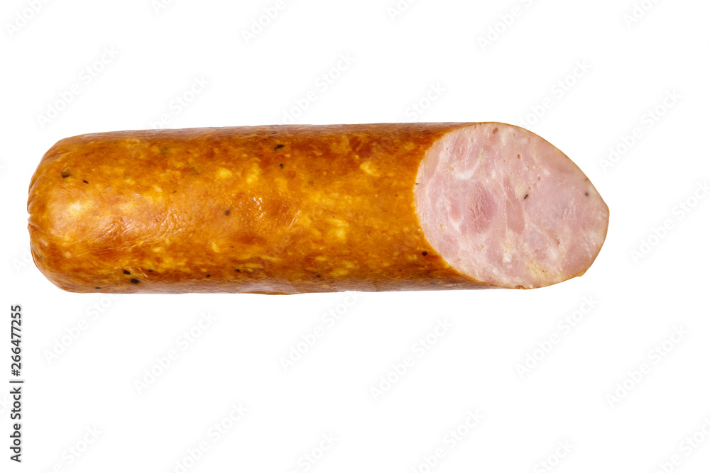 Smoked sausage isolated on white background Smoked sausage isolated on white background