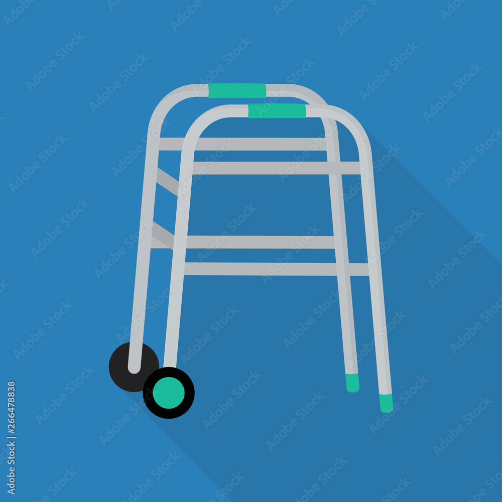 walker icon in flat style with long shadow, isolated vector illustration on blue transparent background walker icon in flat style with long shadow, isolated vector illustration on blue transparent background