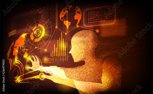 A conceptual illustration of an AI technology in vector. It is suitable to be used for AI technology related-theme.
