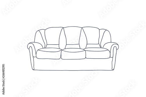 sketch illustration - sofa isolated on white backgroundsofa isolated on white background