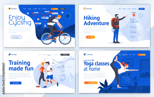 Flat Modern design of website template - Sport and recreation