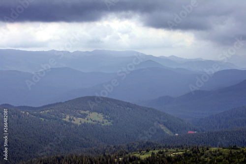 Clouds and fog over mountains