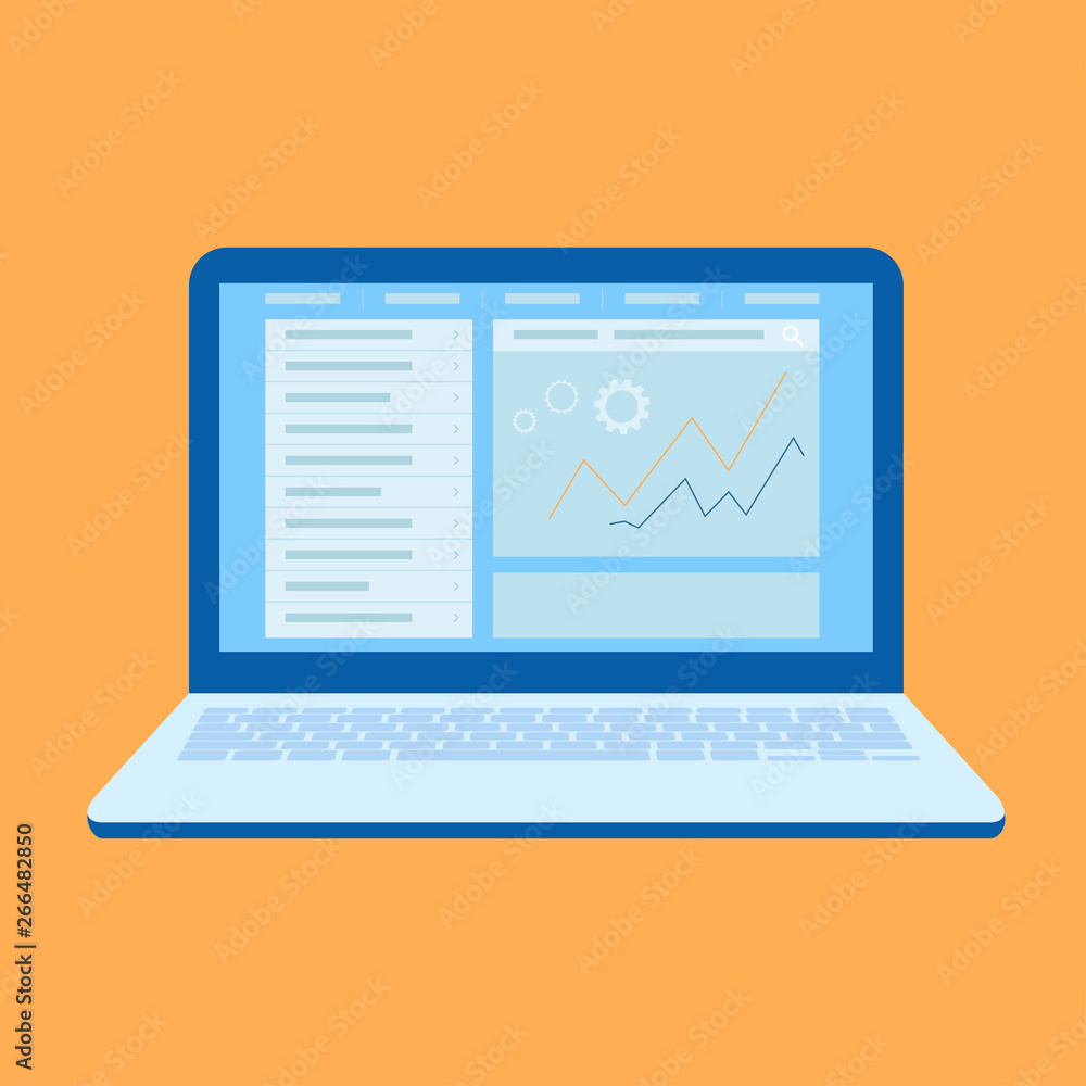 Laptop flat design style icon - vector illustration Laptop flat design style icon - vector illustration
