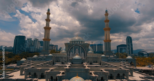Photography Aerial view of the Federal Territory Mosque, also known as Masjid Wilayah Persek