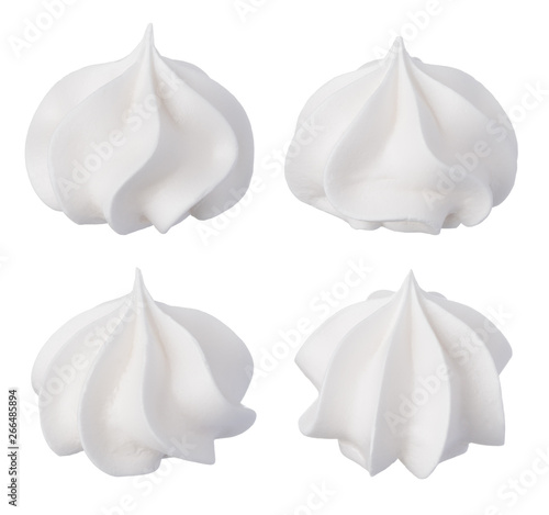 Tableau sur toile White meringue cookies set isolated
