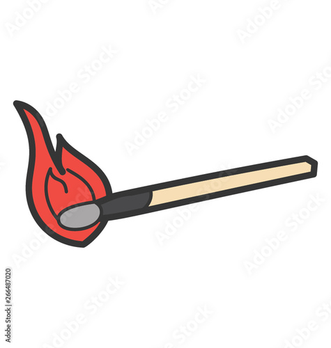 Matchstick icon in doodle design.