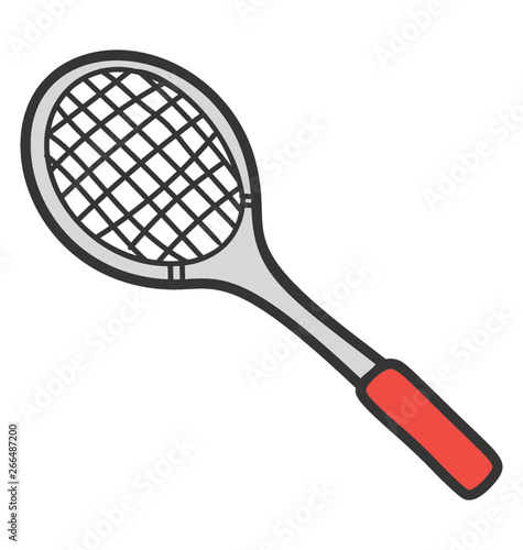 Doodle design of racket icon.
