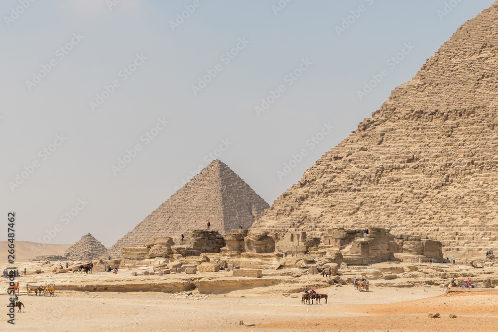 The Pyramid of Menkaure and the Pyramid of Khafre at Giza in Egypt The Pyramid of Menkaure and the Pyramid of Khafre at Giza in Egypt