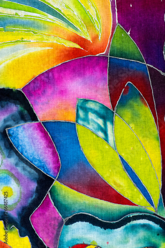 Petals, colorful abstraction, fragment, hot batik