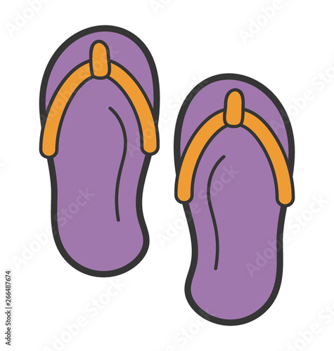 Doodle design of slippers icon.