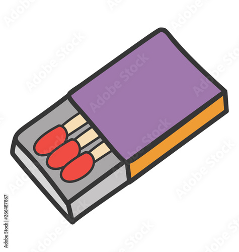 Matchstick icon in doodle design.