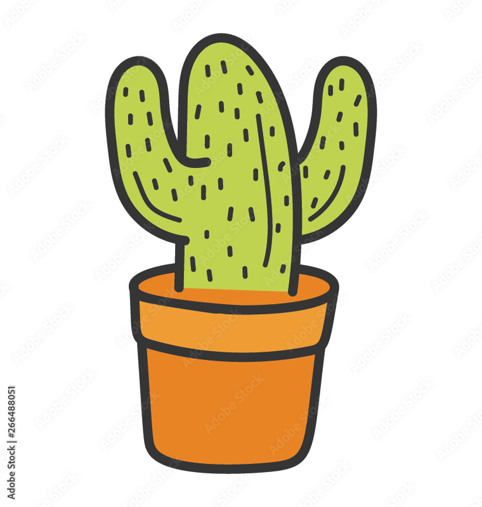 Cactus icon in doodle design. Cactus icon in doodle design.