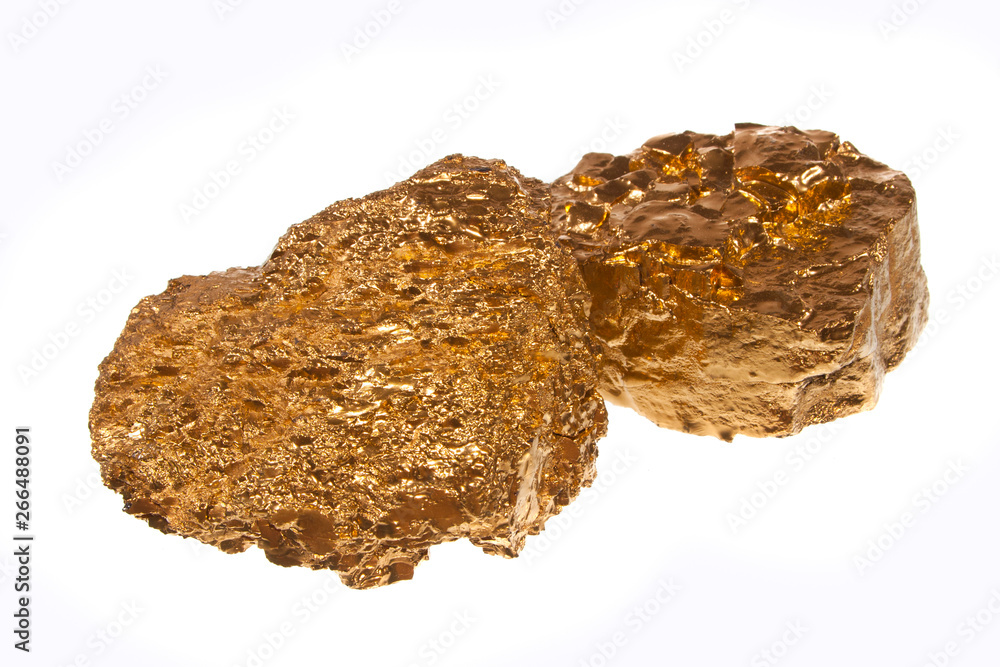 golden stone isolated on white background golden stone isolated on white background