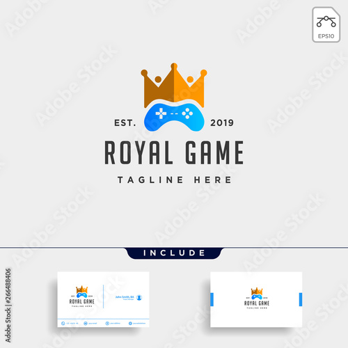 royal game logo design template concept controller