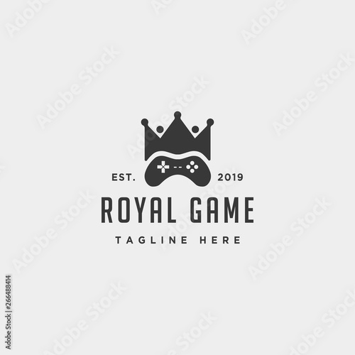 royal game logo design template concept controller