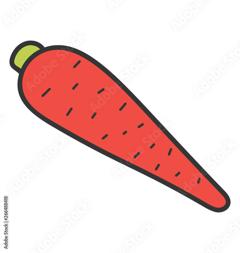 Doodle vector of carrot icon