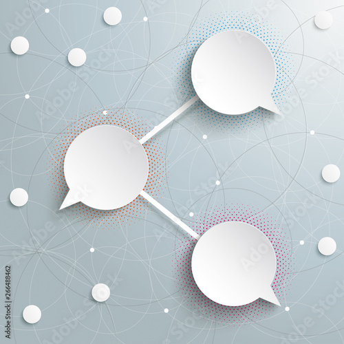 Abstract Circle Speech Bubbles Networks Infographic Halftone