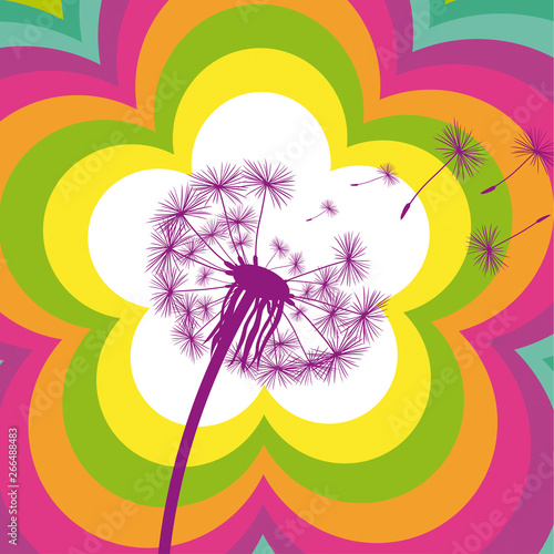 Retro Flower Power Dandelion