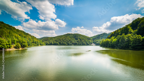 Fototapeta Naklejka Na Ścianę i Meble -  View on Bystrzyckie Lake from Water dam in Zagorze Slaskie