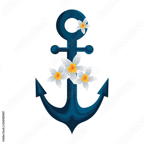 anchor ship with beautiful flowers